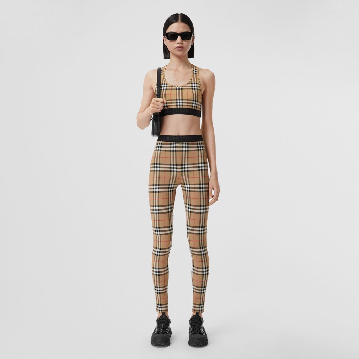 Logo Detail Vintage Check Jersey Leggings - 2