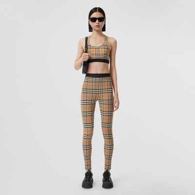 Burberry Logo Detail Vintage Check Jersey Leggings outlook