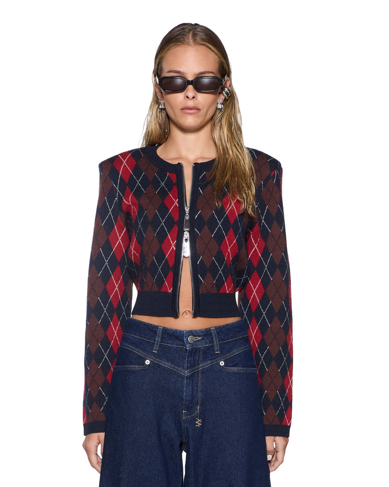 FABLE CARDI RED ARGYLE 1