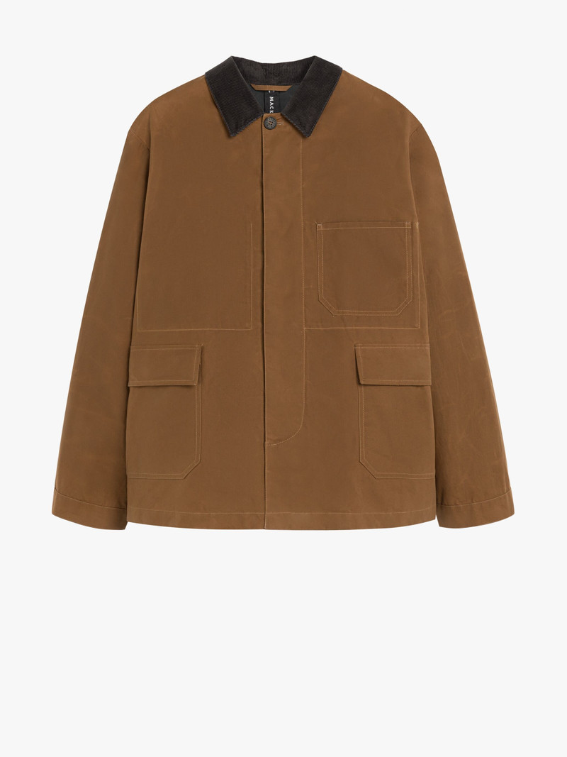 DRIZZLE BROWN WAXED COTTON CHORE JACKET 1