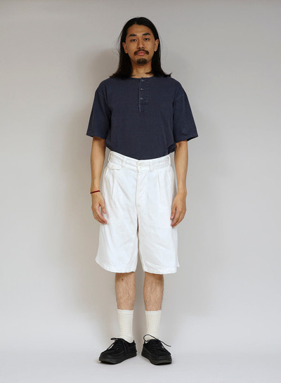 Nigel Cabourn British Army Short Linen Pin Oxford in Off White outlook
