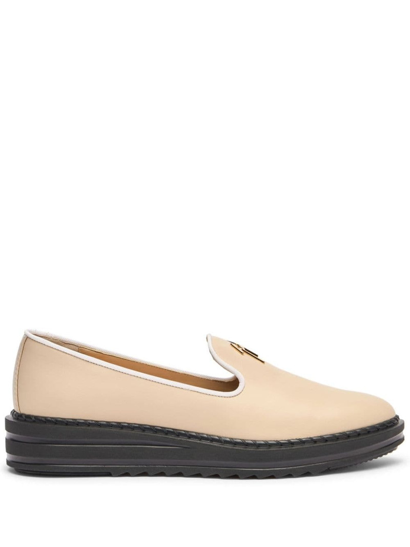 Tim logo-lettering loafers 1
