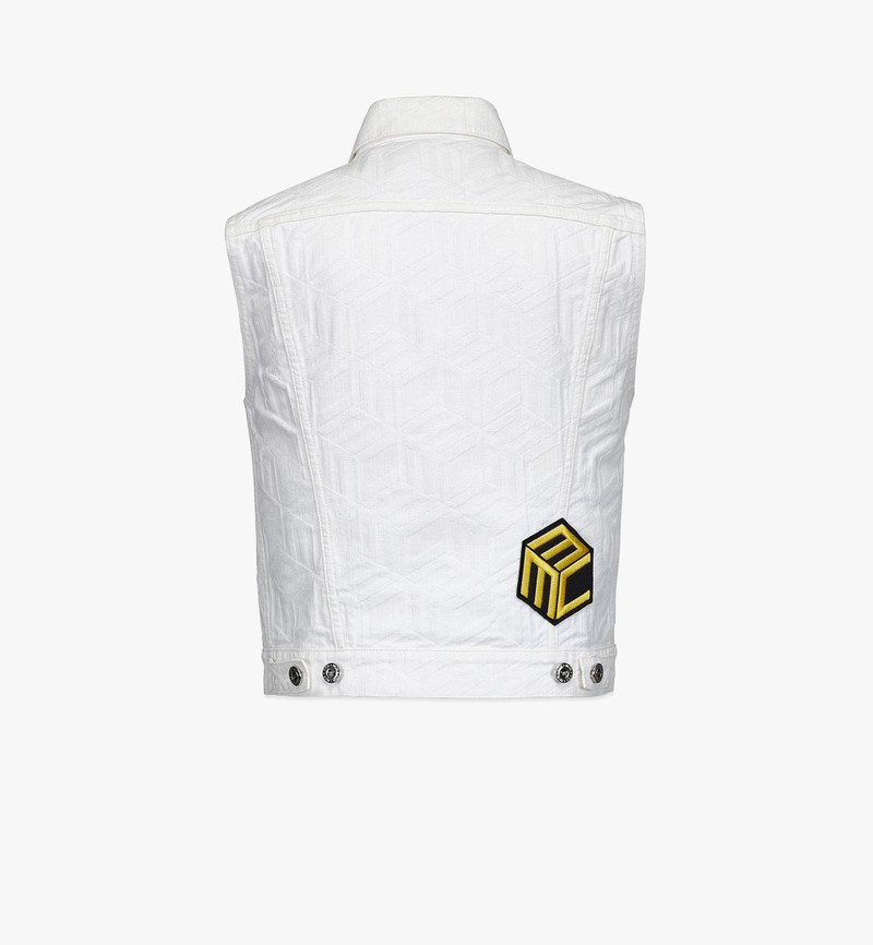 Women’s Cubic Monogram Denim Vest in Sustainable Cotton 3