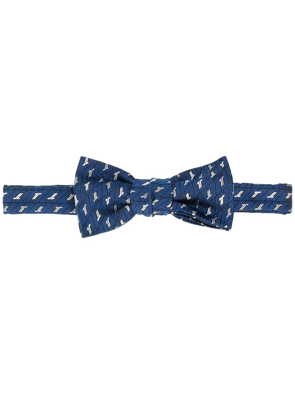 stitch-detail silk bow tie - 1