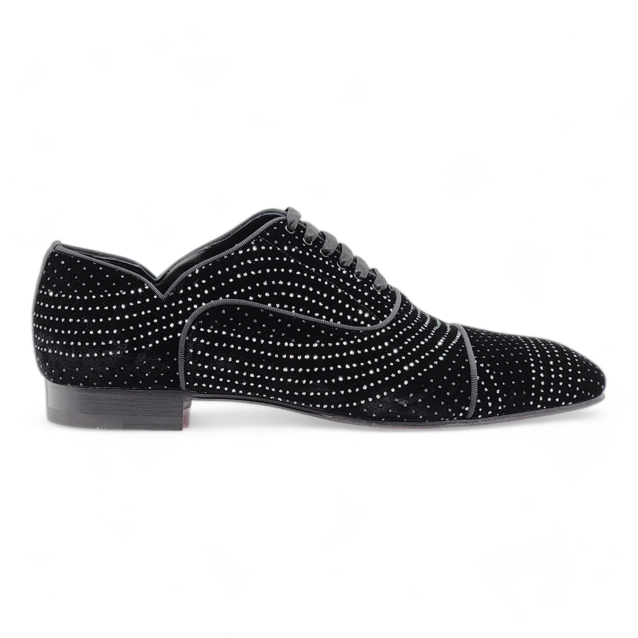Christian Louboutin Greggyrocks Studded Oxfords - Velvet - Black - 41.5 - 2