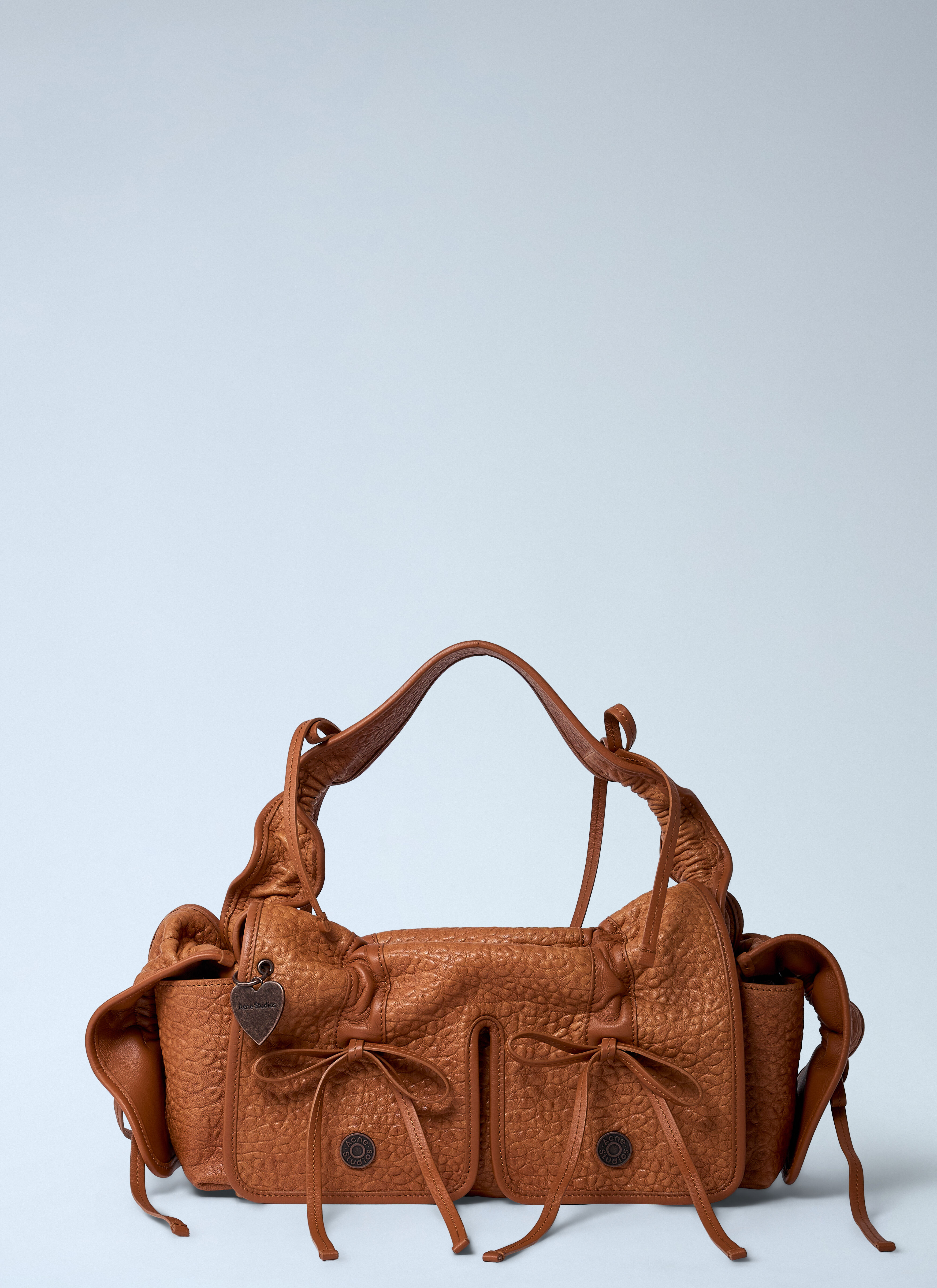Multipocket Grained Leather Shoulder Bag - 1