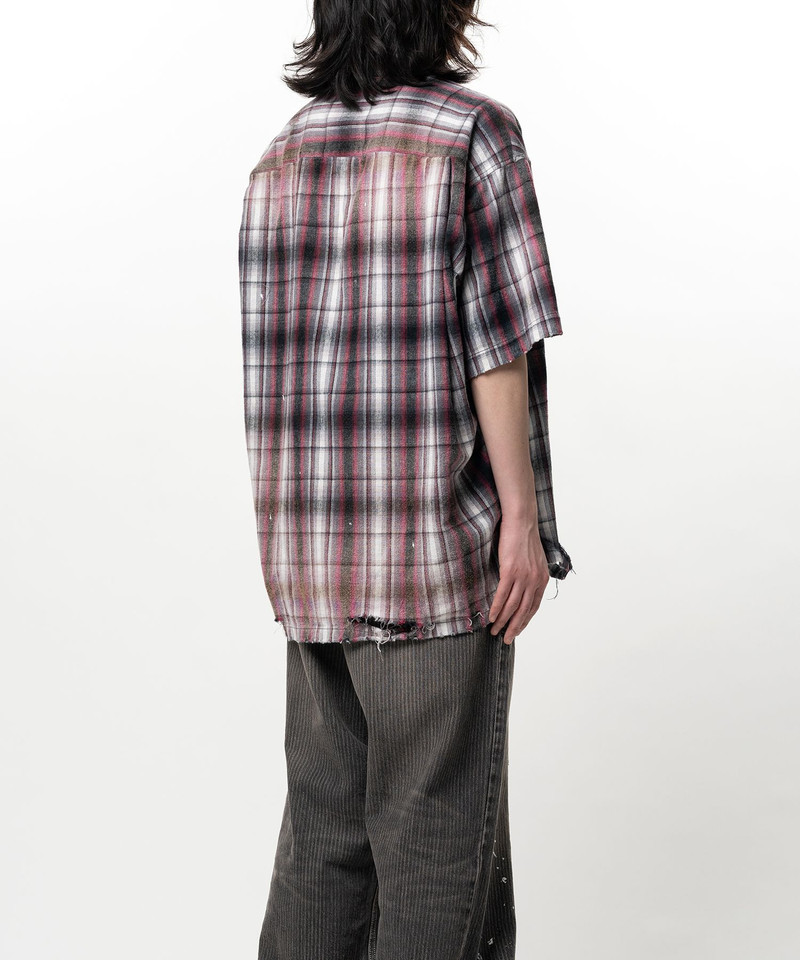 Embellished Sticker Short Sleeve Check Shirt 6