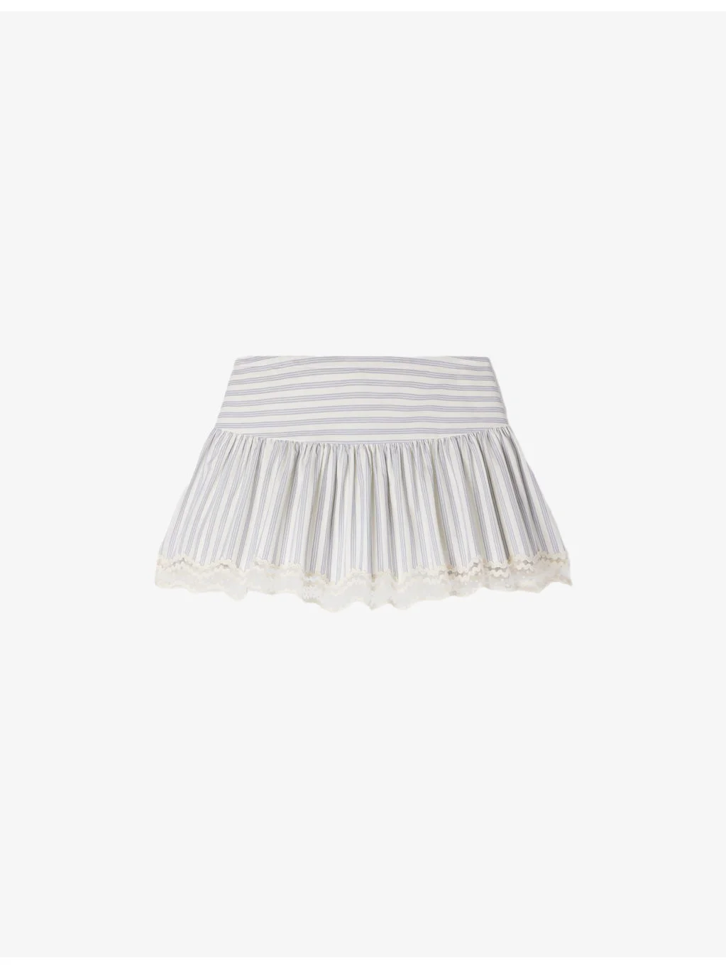 Striped Contrast-Trim Cotton Skort - 1