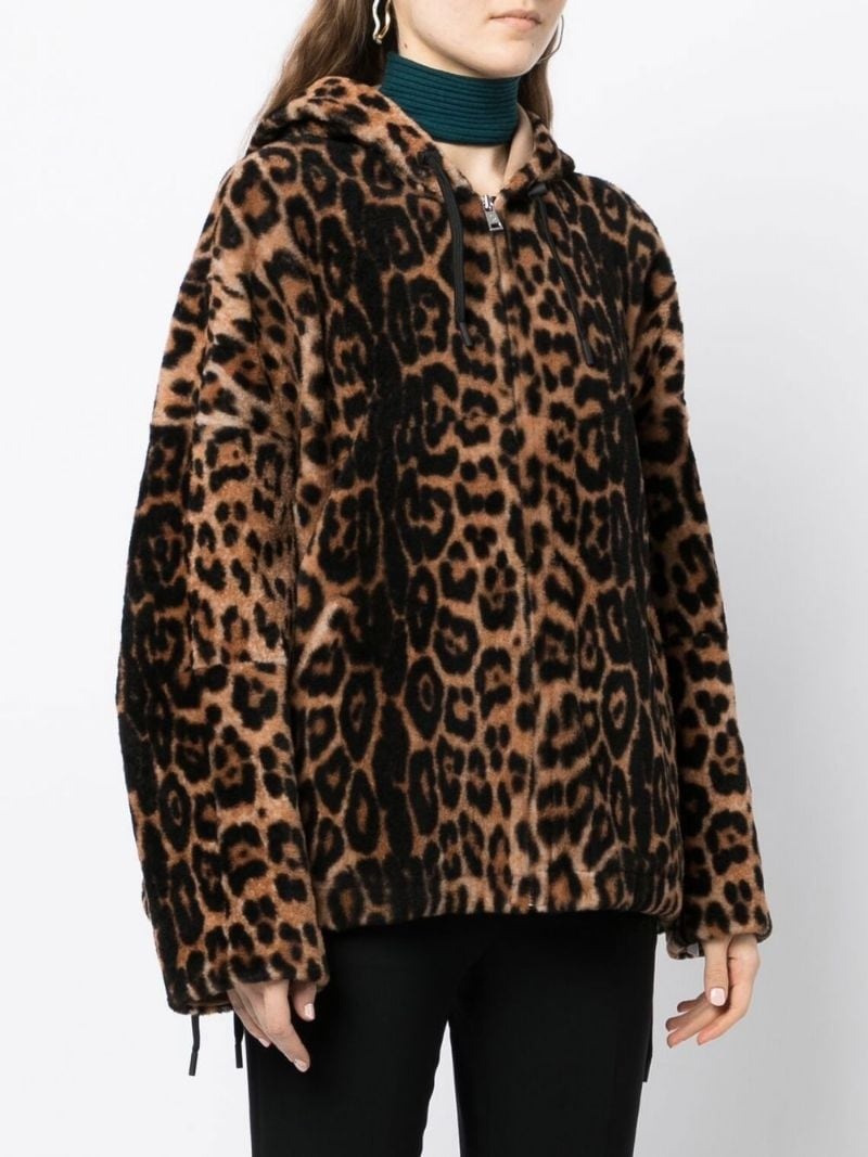 leopard-print faux fur jacket - 6