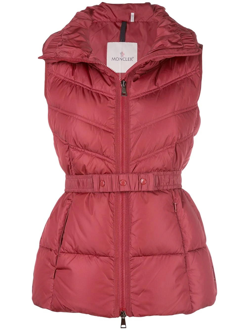 belted padded gilet - 1