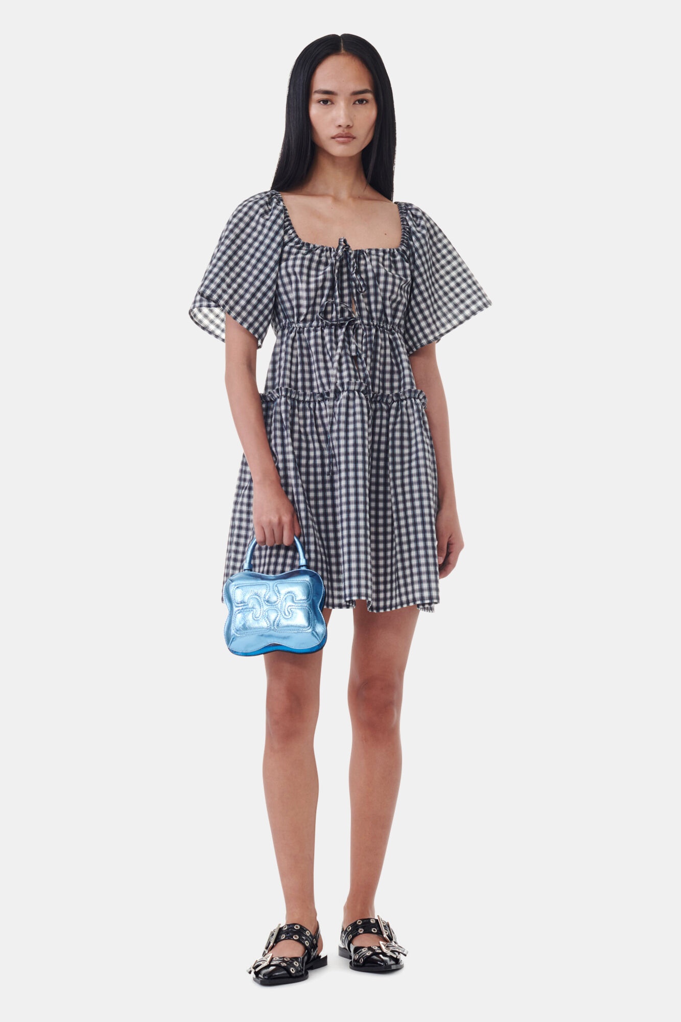SEERSUCKER CHECK MINI LAYER DRESS - 2