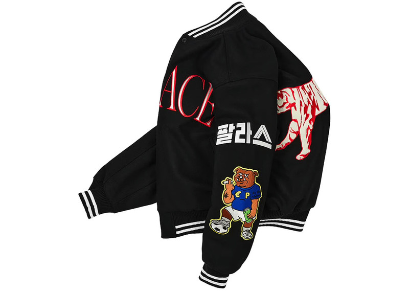 PALACE Palace Seoul Exclusive Varsity Jacket Black outlook