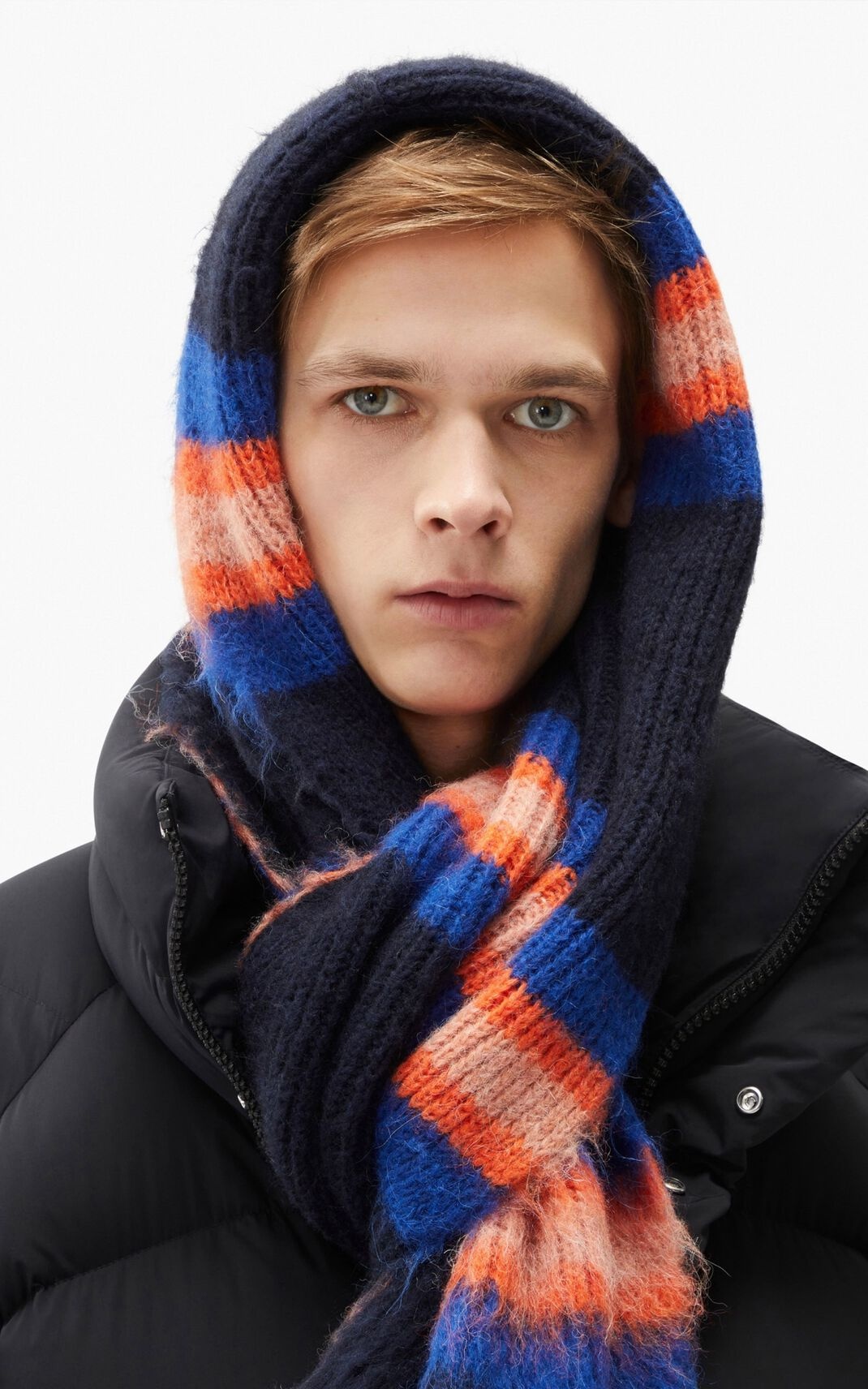 Striped alpaca wool scarf - 3