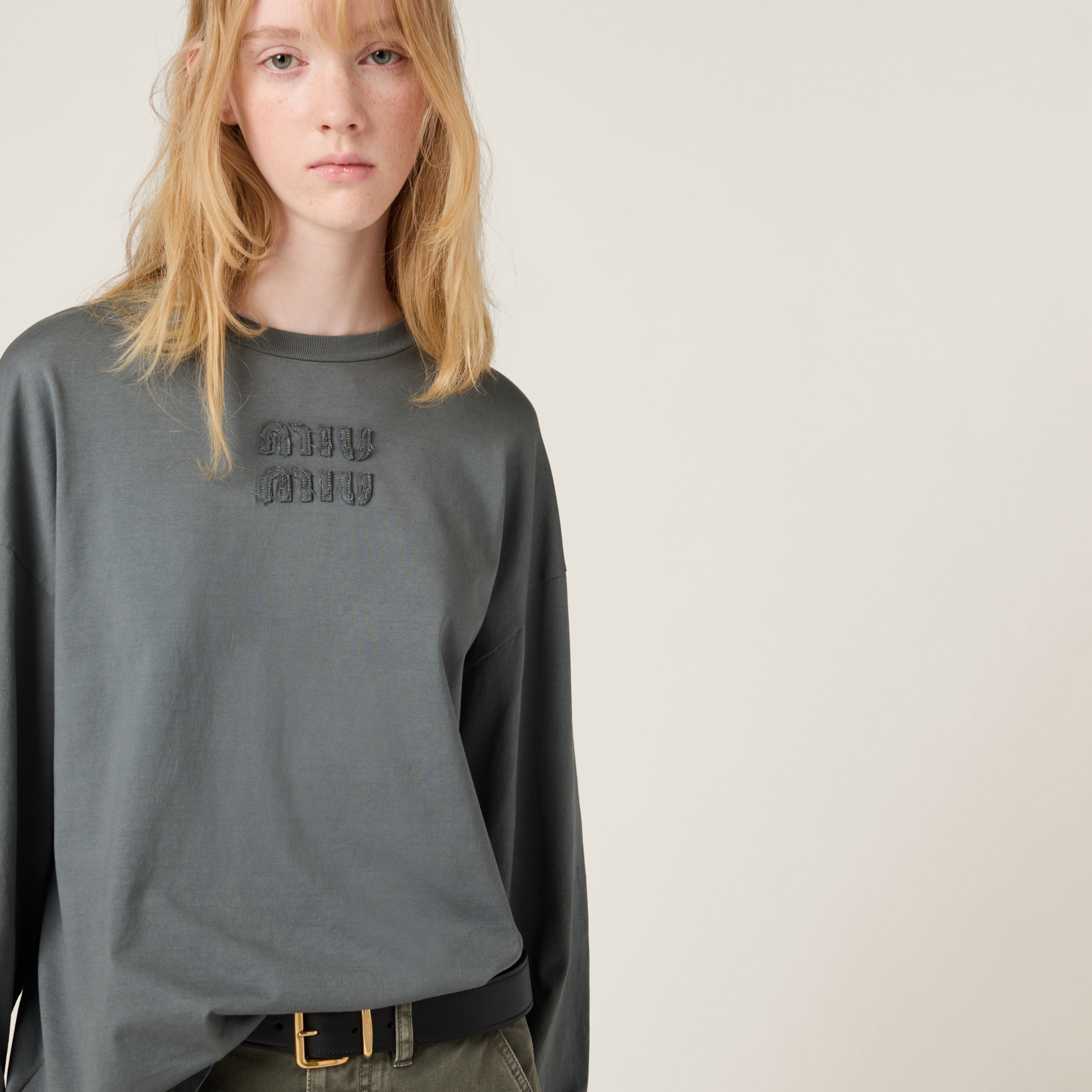 Garment-dyed long-sleeved jersey T-shirt - 5