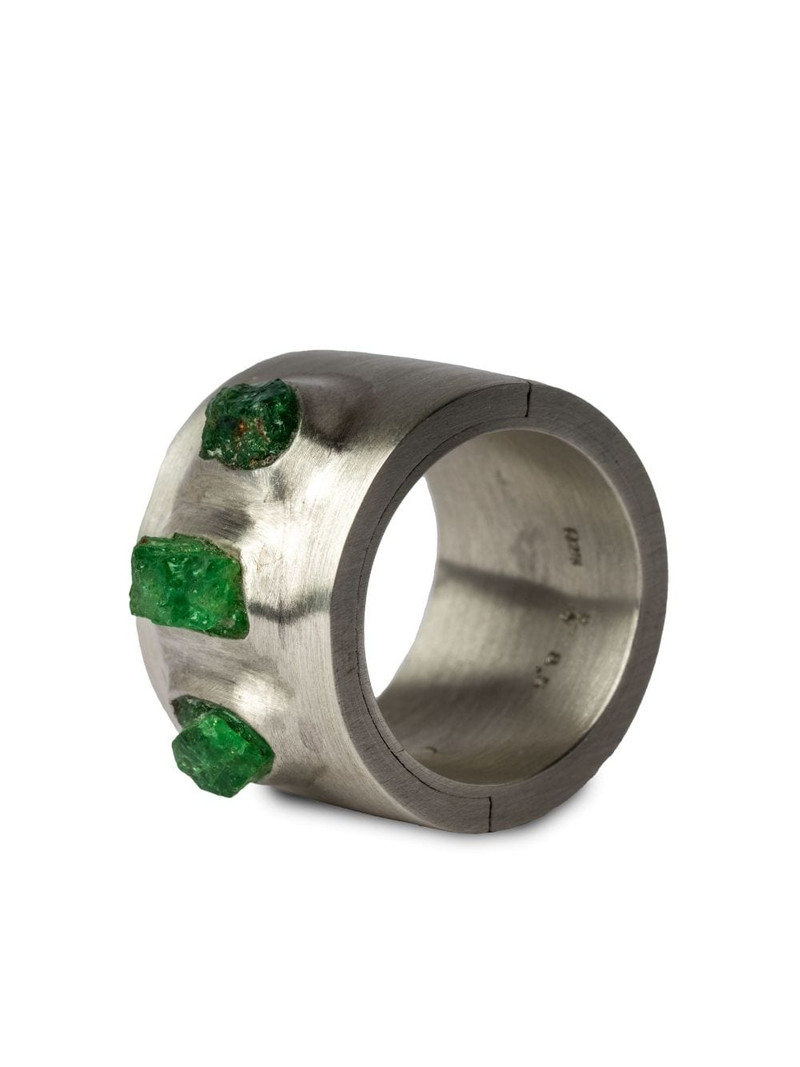 Sistema garnet sterling-silver wide ring 3