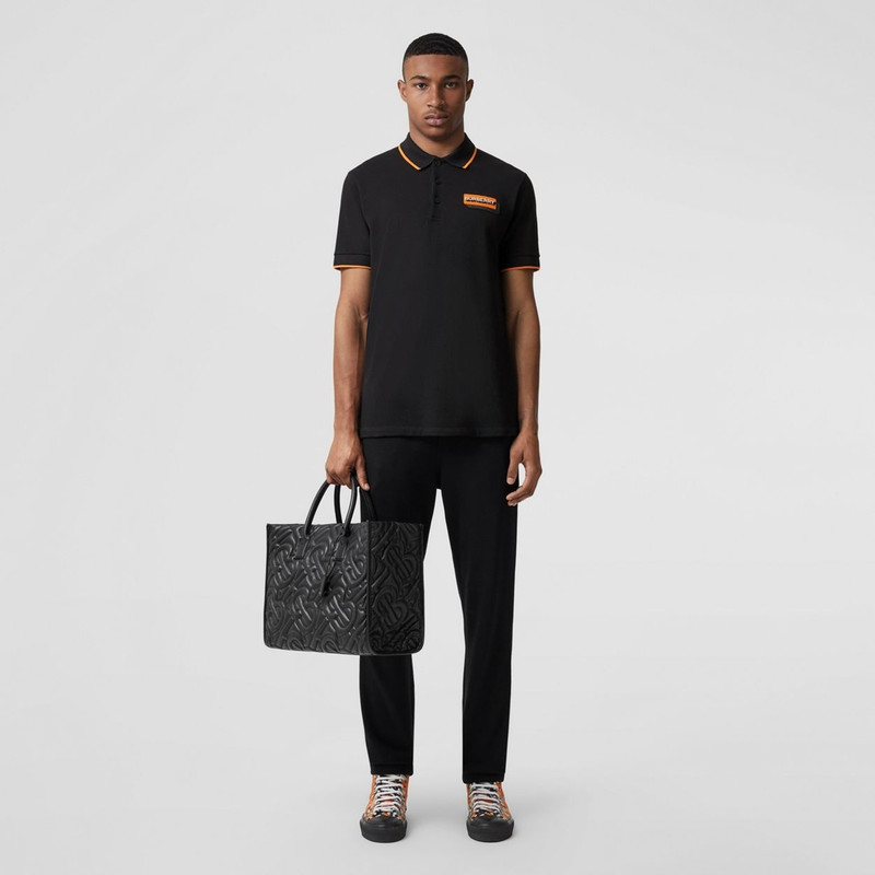 Burberry Logo Appliqué Cotton Piqué Polo Shirt outlook