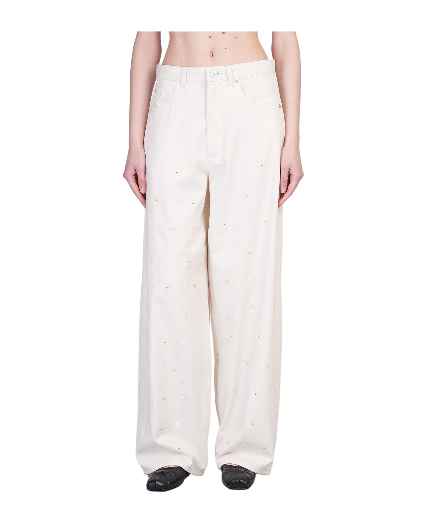 Pants In Beige Cotton - 1