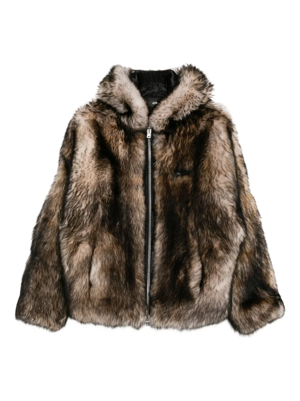 zip-up shearling jacket - 1