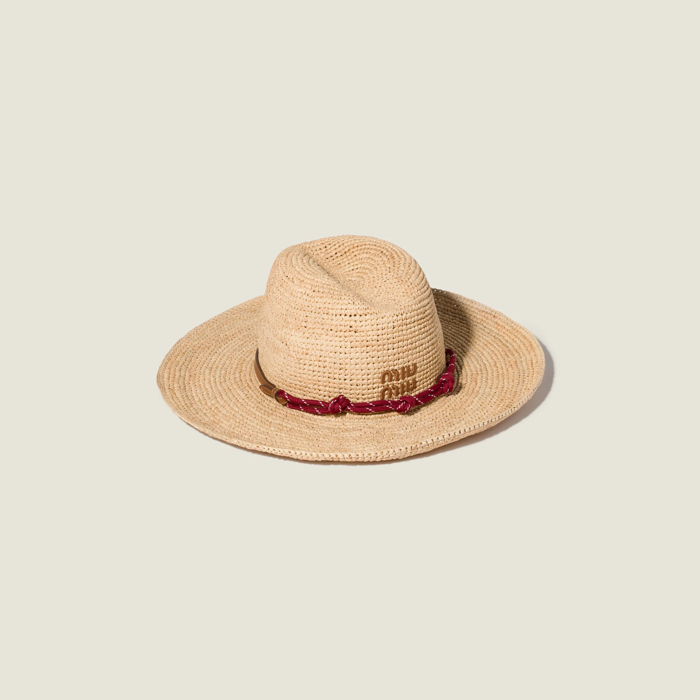 Raffia and leather hat - 1