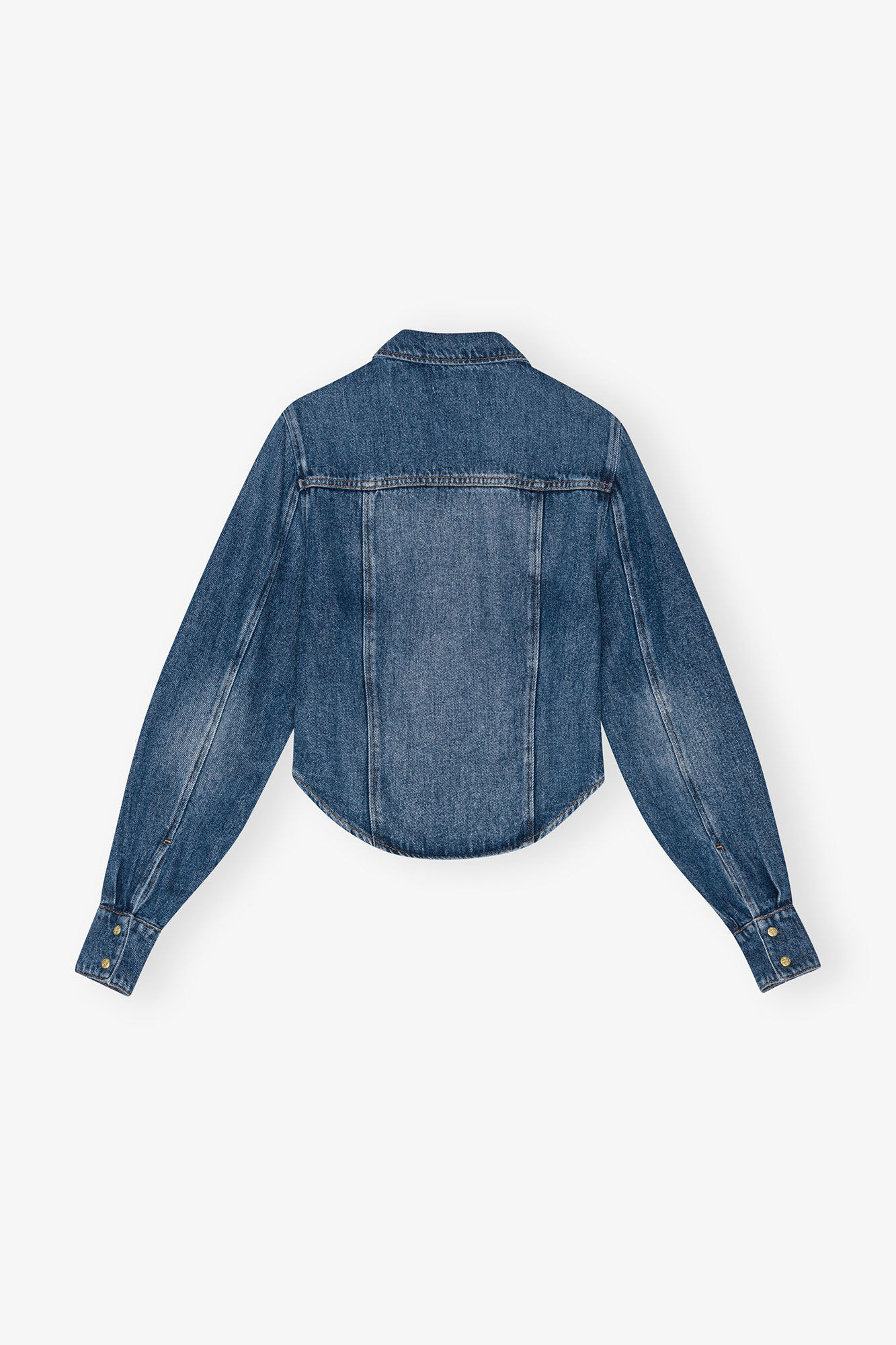 BLUE LIGHT DENIM CORSAGE SHIRT - 6