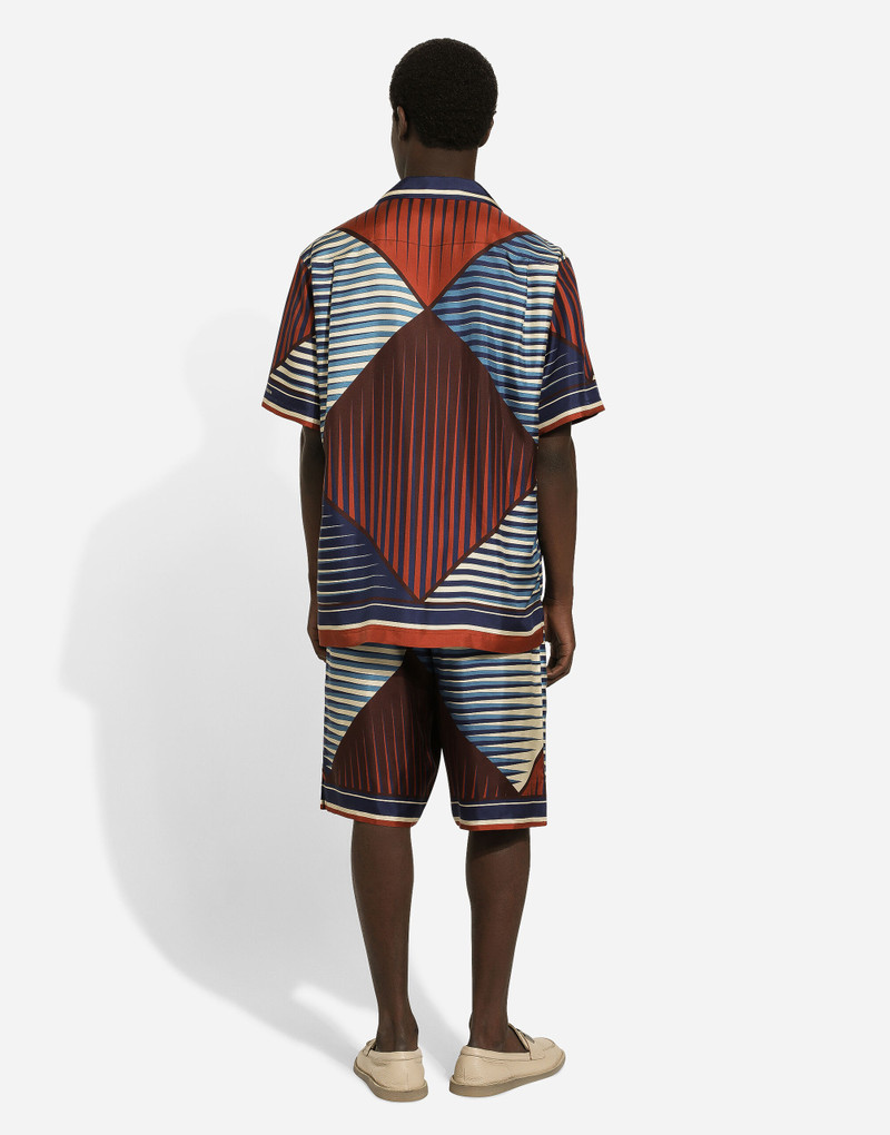 Printed silk jogging shorts 3