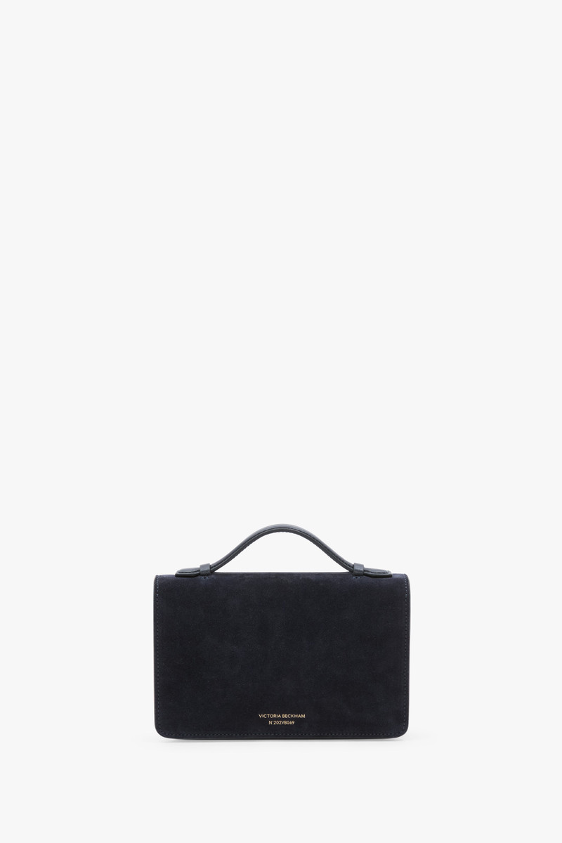 Victoria Beckham Mini Dorian Bag In Navy Suede outlook