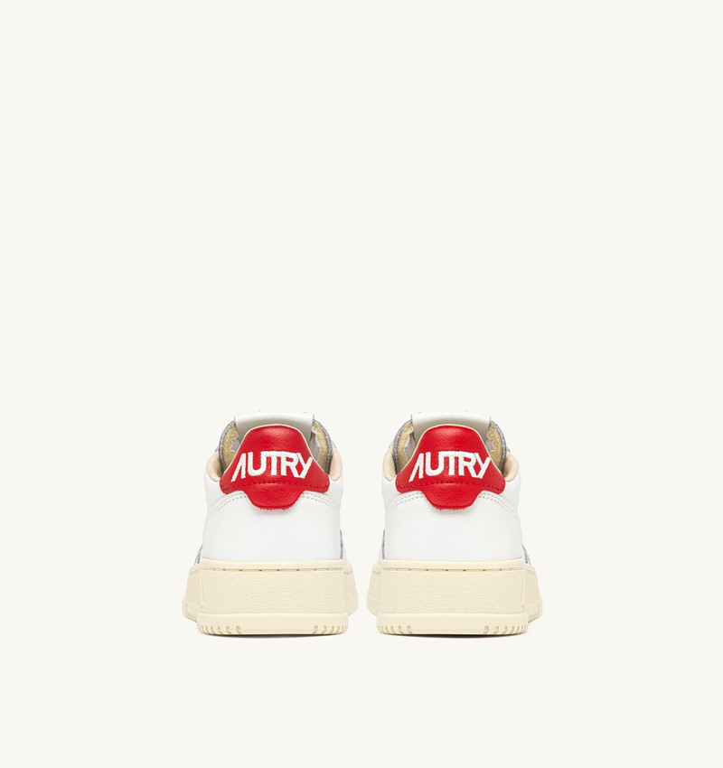 MEDALIST LOW 'SANTA CLAUS' SNEAKERS IN WHITE AND RED LEATHER 4