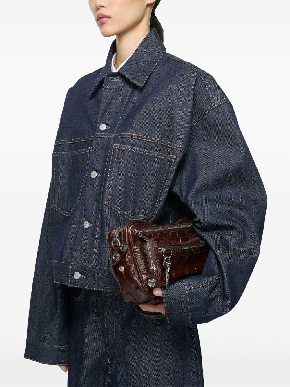 cropped denim jacket - 5