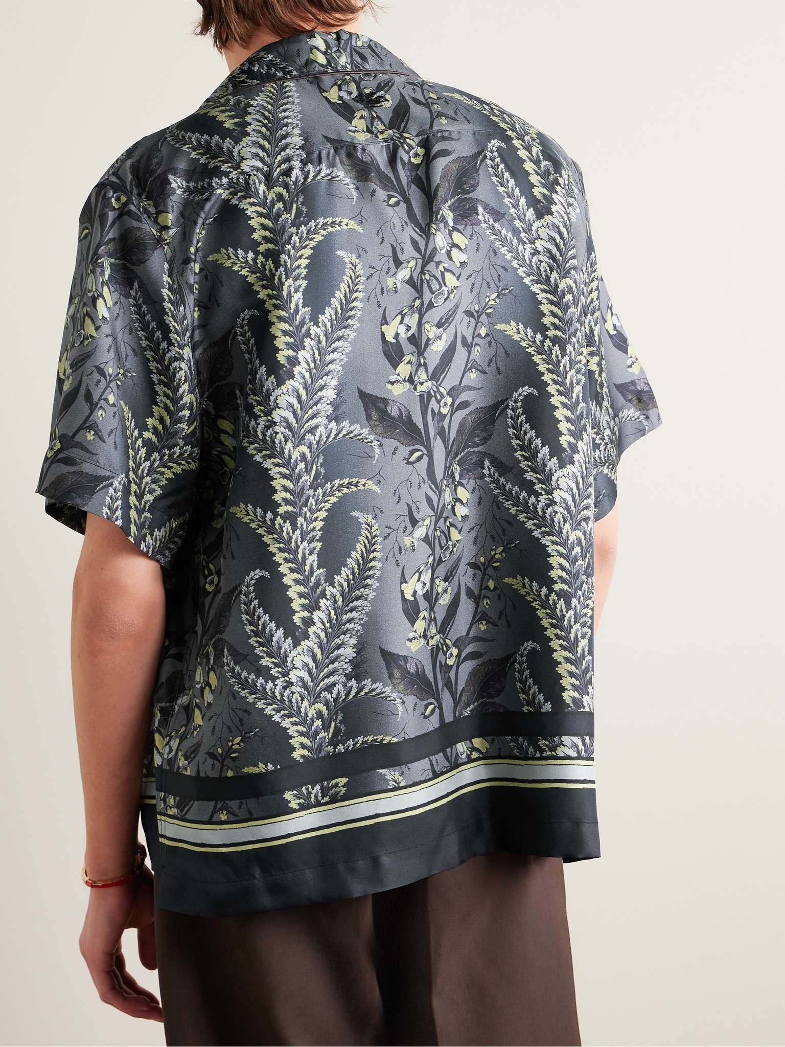 Camp-Collar Printed Silk-Twill Shirt - 3