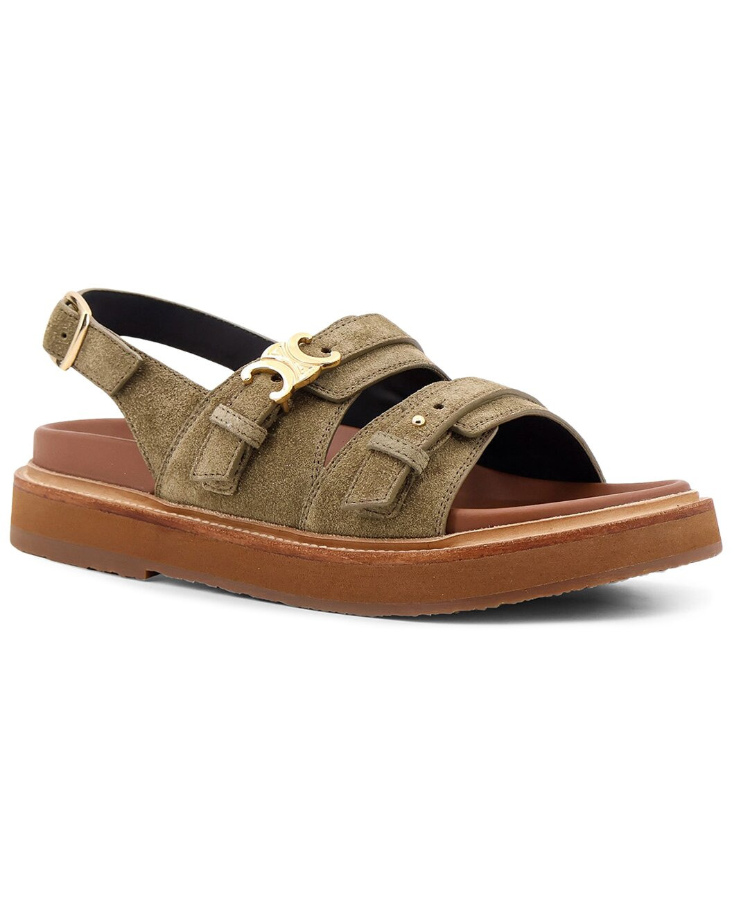 CELINE Triomphe Suede Sandal - 1