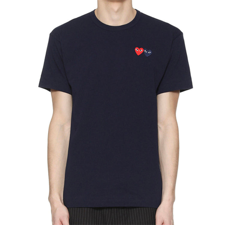 COMME des GARCONS PLAY Basic T-Shirt Two Emblems 'Navy' AZ-T226-051-2 - 2