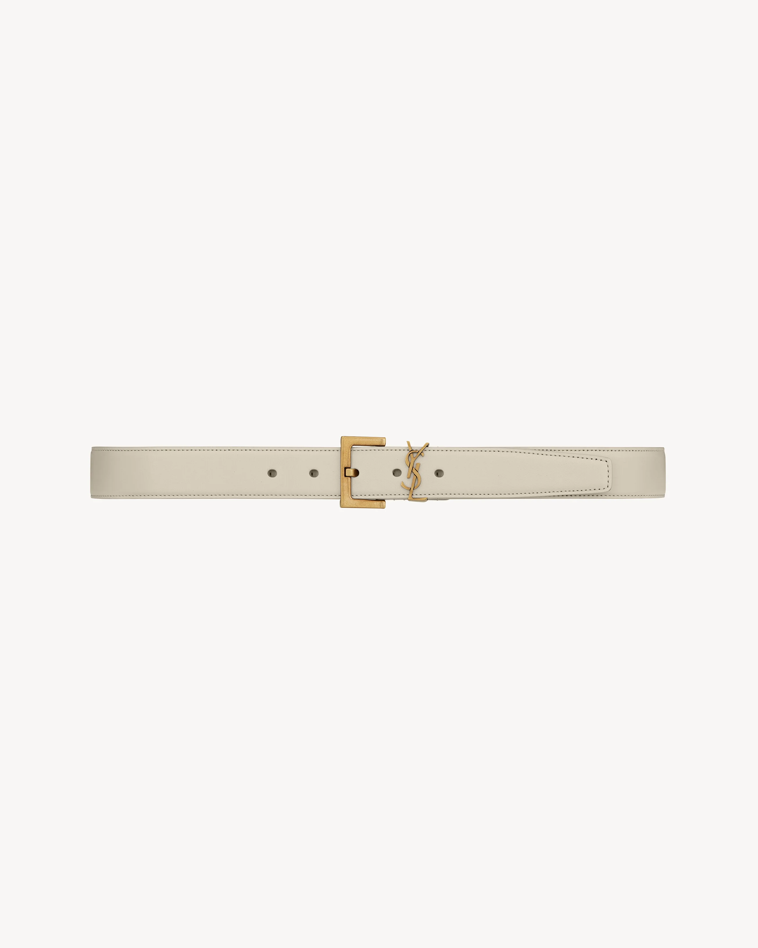 monogramme belt with square buckle in shiny box saint laurent leather - 1