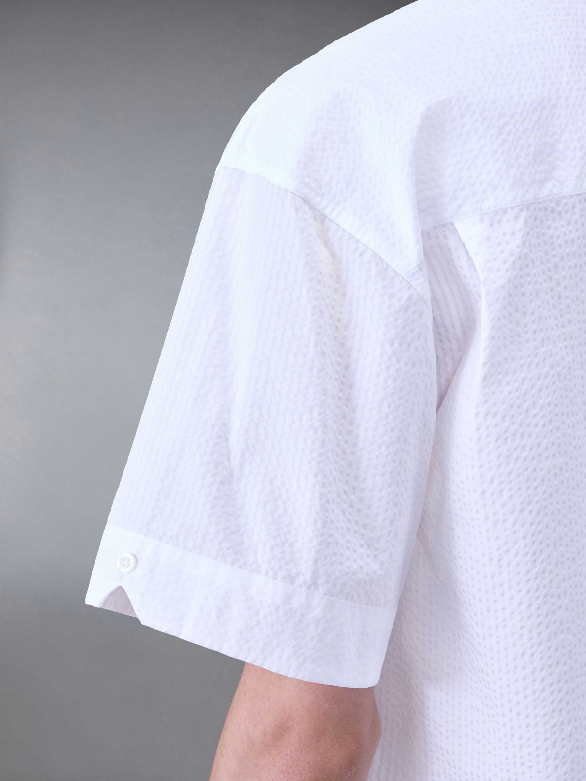 short-sleeve seersucker cotton shirt - 6