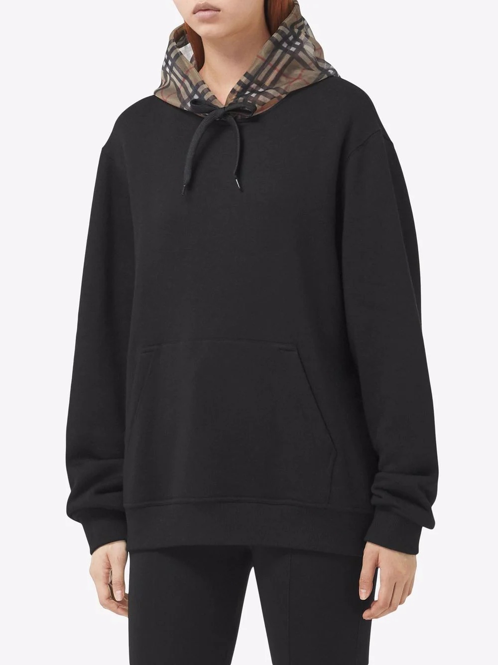 check-hood hoodie - 3