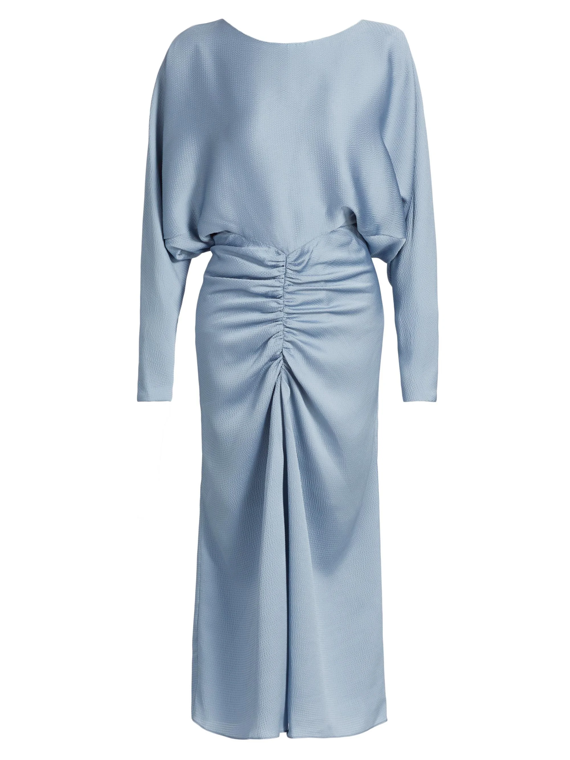Women's Draped Ruched Midi-Dress - Smokey Blue - 1