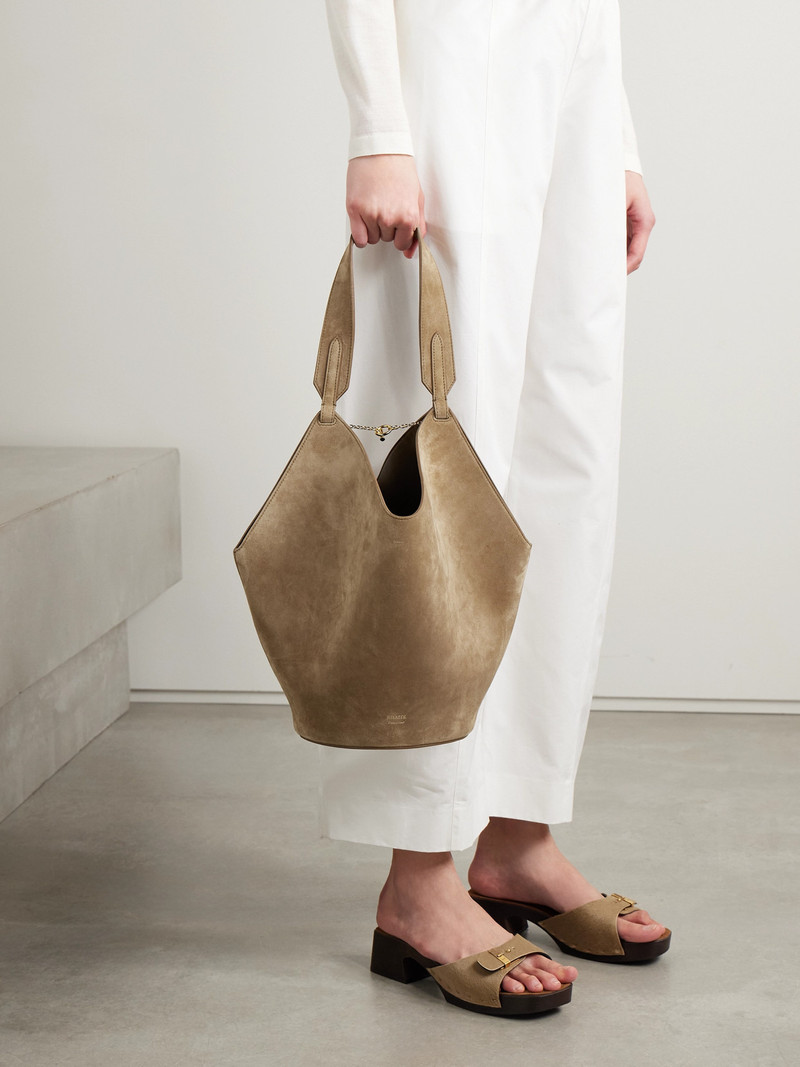 KHAITE Lotus Small Suede Tote outlook