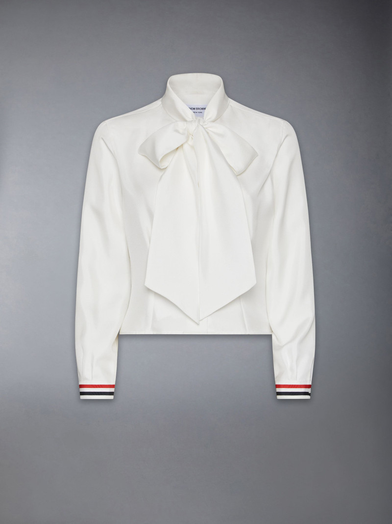 Silk Twill Bow Collar Blouse 7