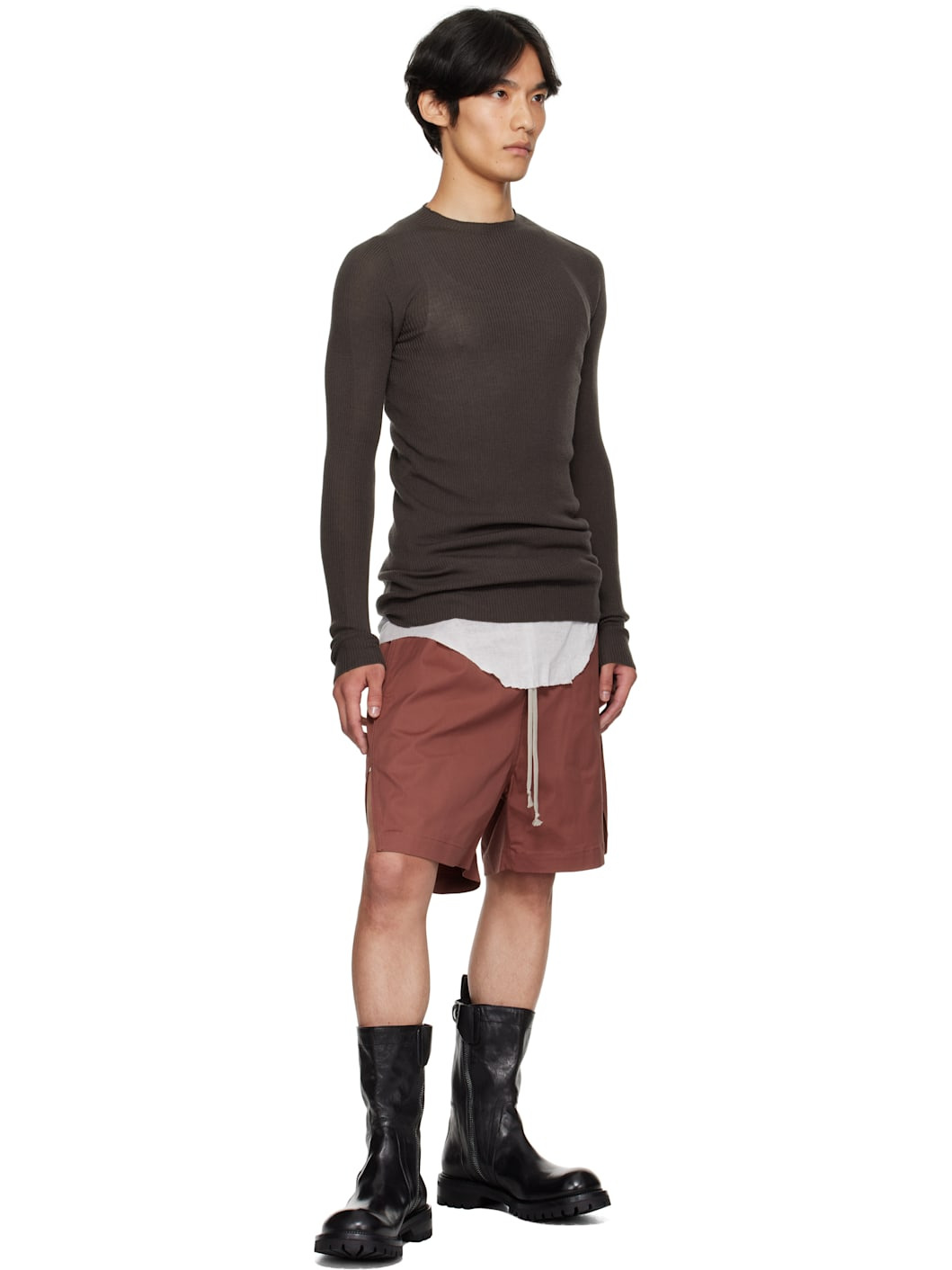 Gray Concordians Ribbed Round Neck Sweater - 4