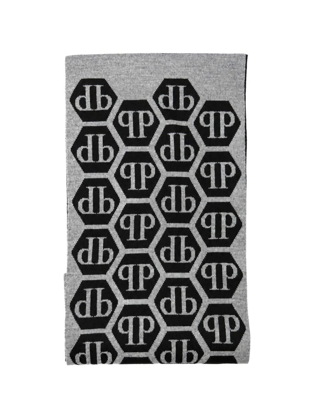 logo-intarsia knitted scarf - 1
