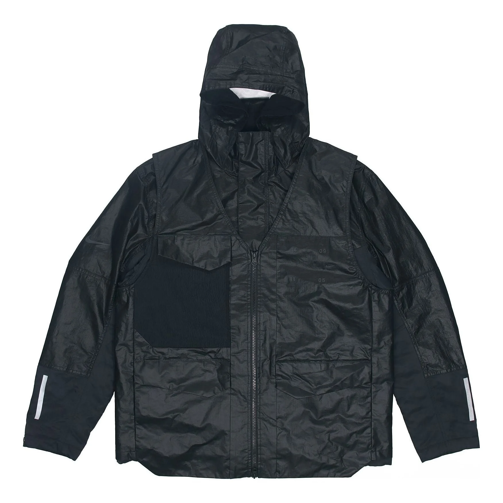 Nike Splicing Loose Windproof hooded padded Jacket Black CK0698-010 - 1
