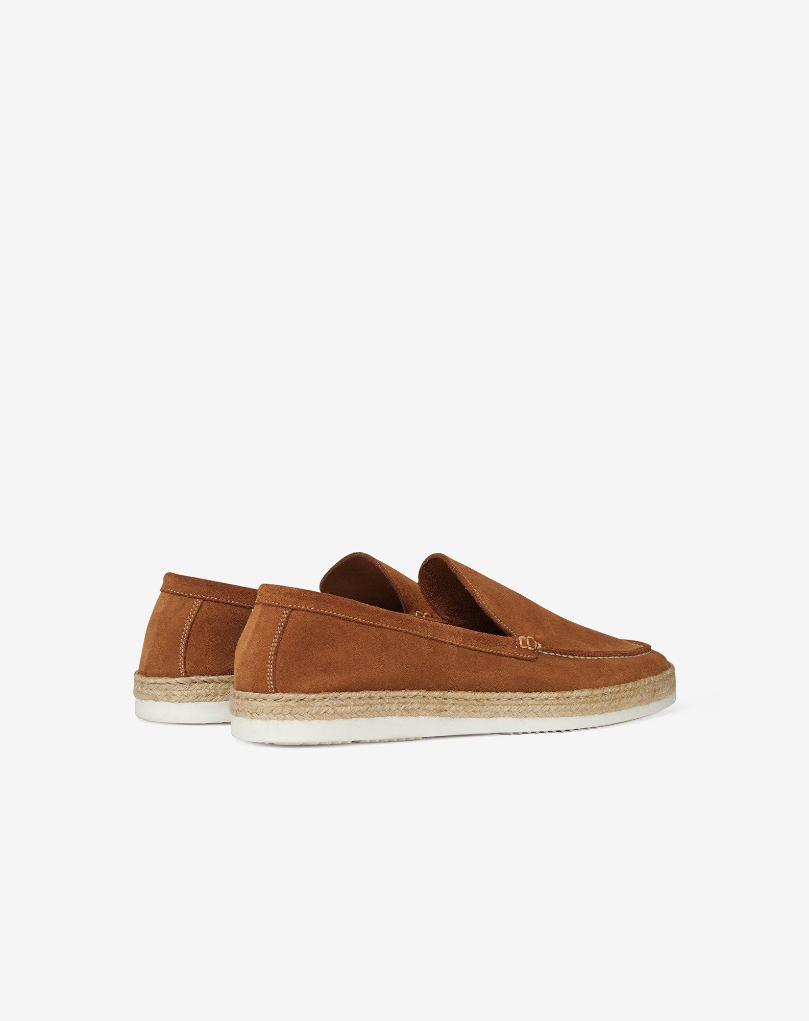Tobacco-brown suede slip-on loafers - 3
