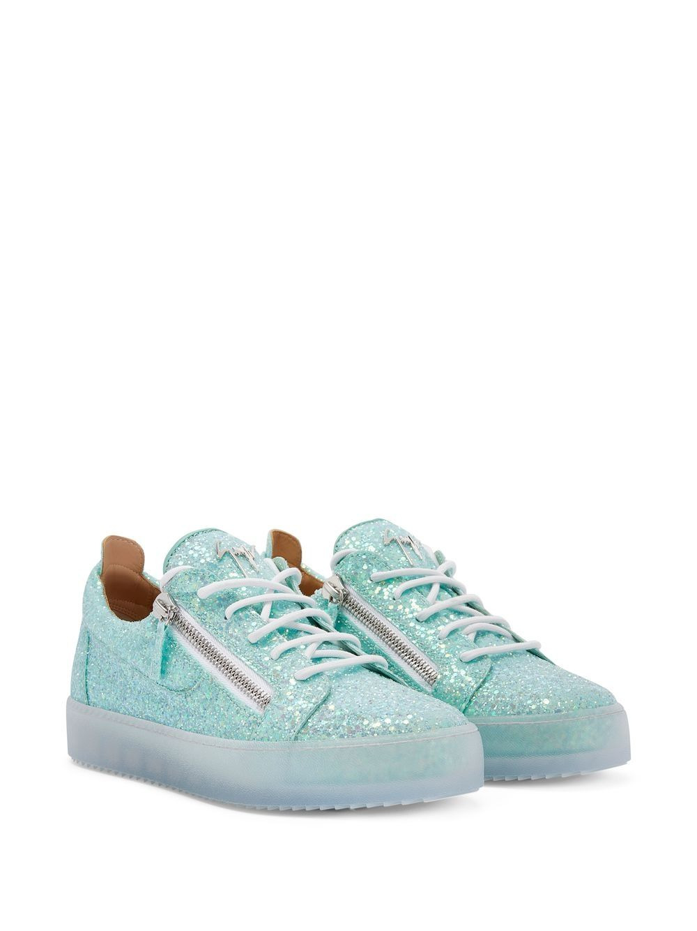 zip-detail glitter trainers - 2