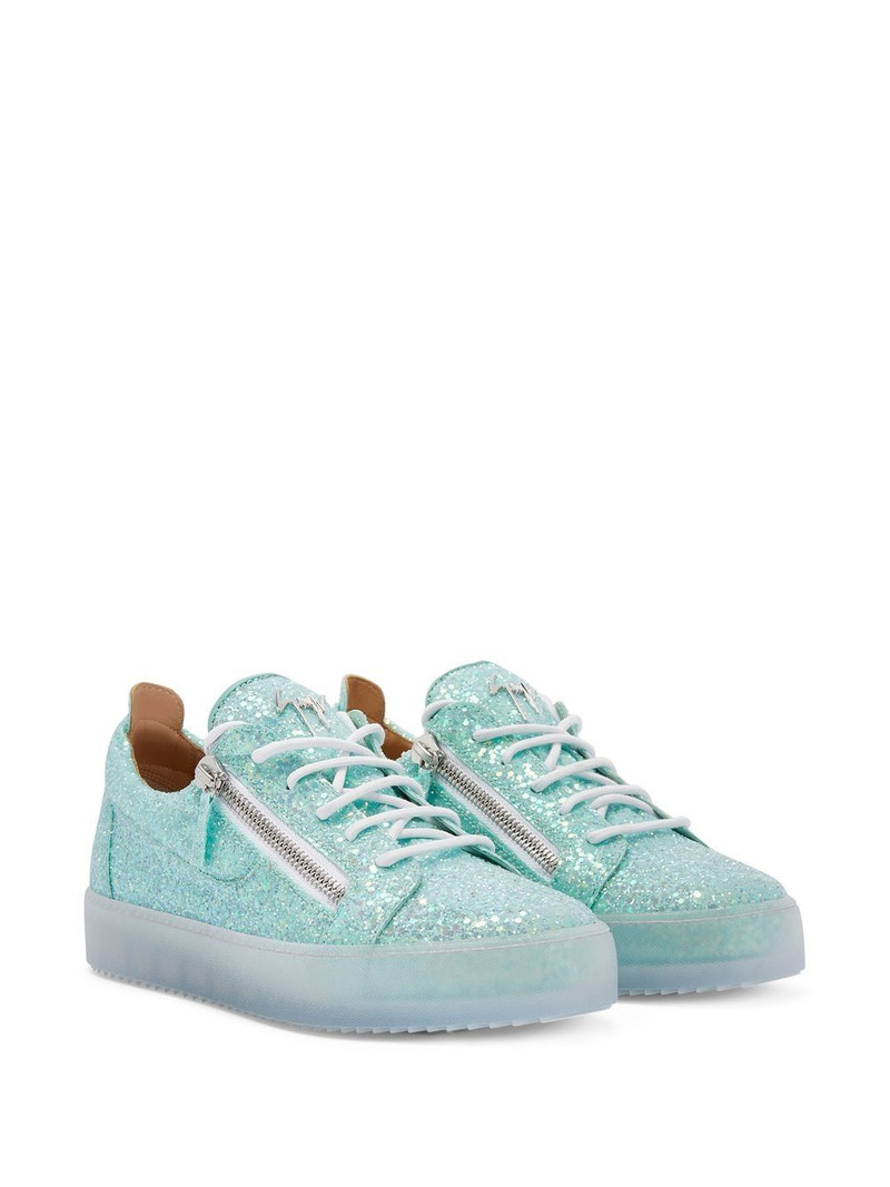 Giuseppe Zanotti zip-detail glitter trainers outlook