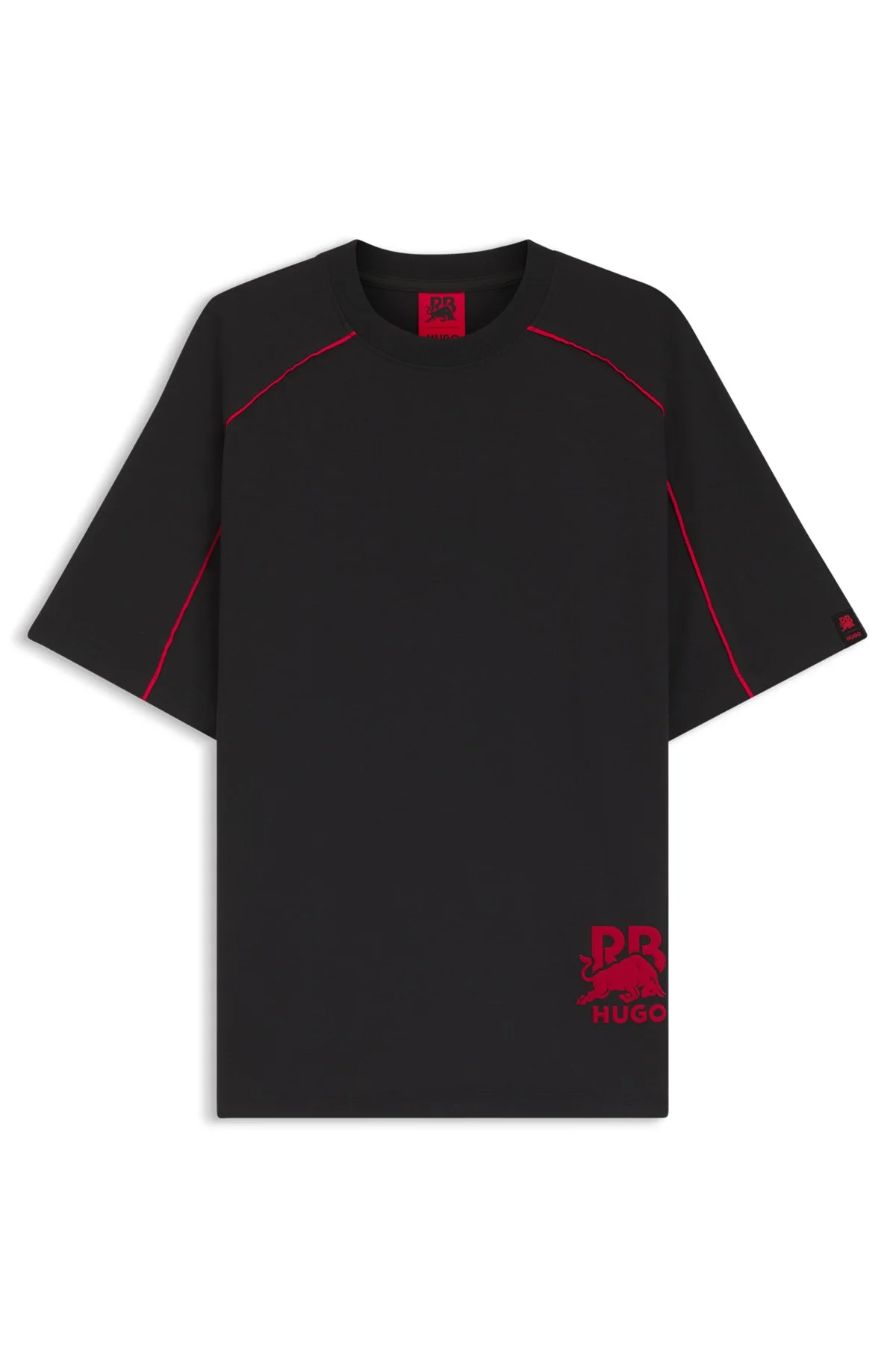 HUGO X RB COTTON-BLEND T-SHIRT WITH CONTRAST PIPING - 1