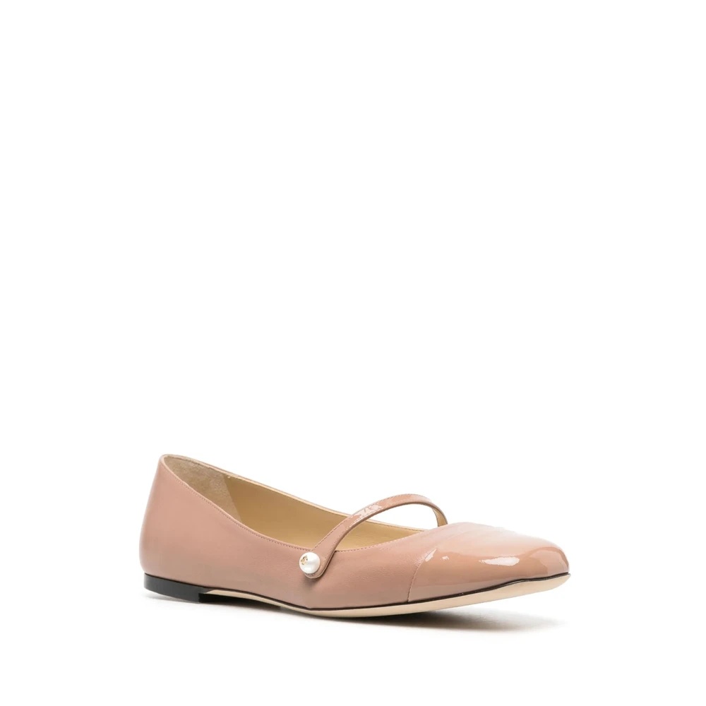 BLUSH PINK PEARL DETAIL FLAT SHOES - 4