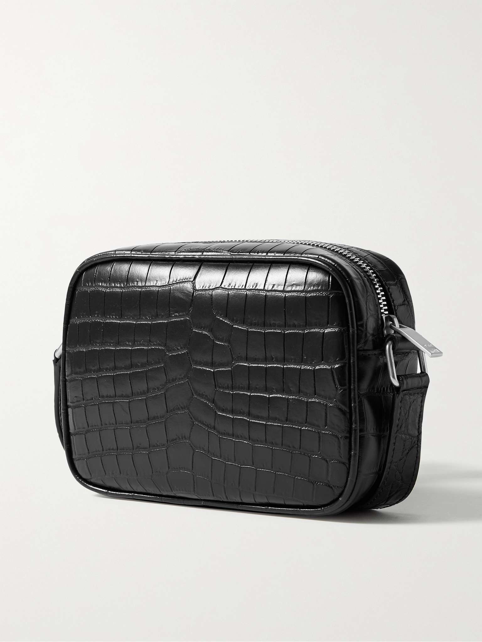 Croc-Effect Leather Messenger Bag - 4