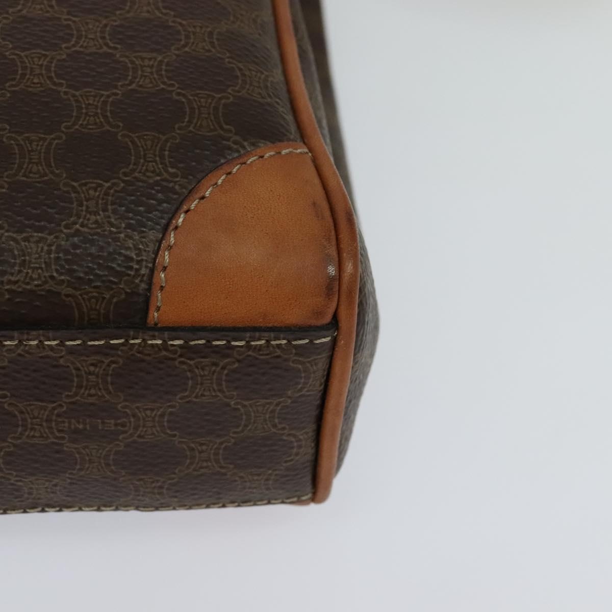CELINE Macadam Canvas Shoulder Bag Pvc Brown Gold - 11