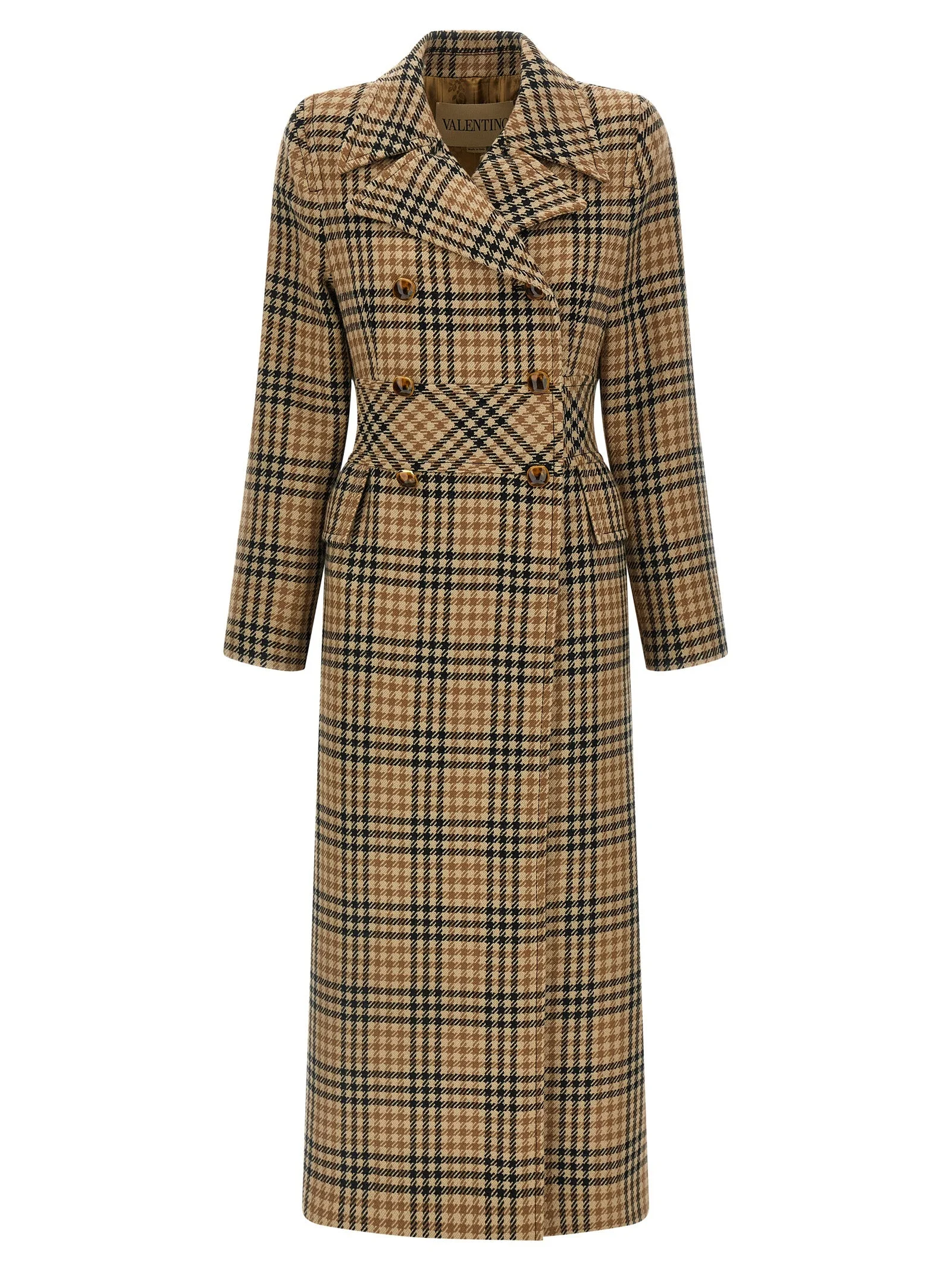 Valentino Garavani Women Valentino Garavani Houndstooth Wool Coat - 1