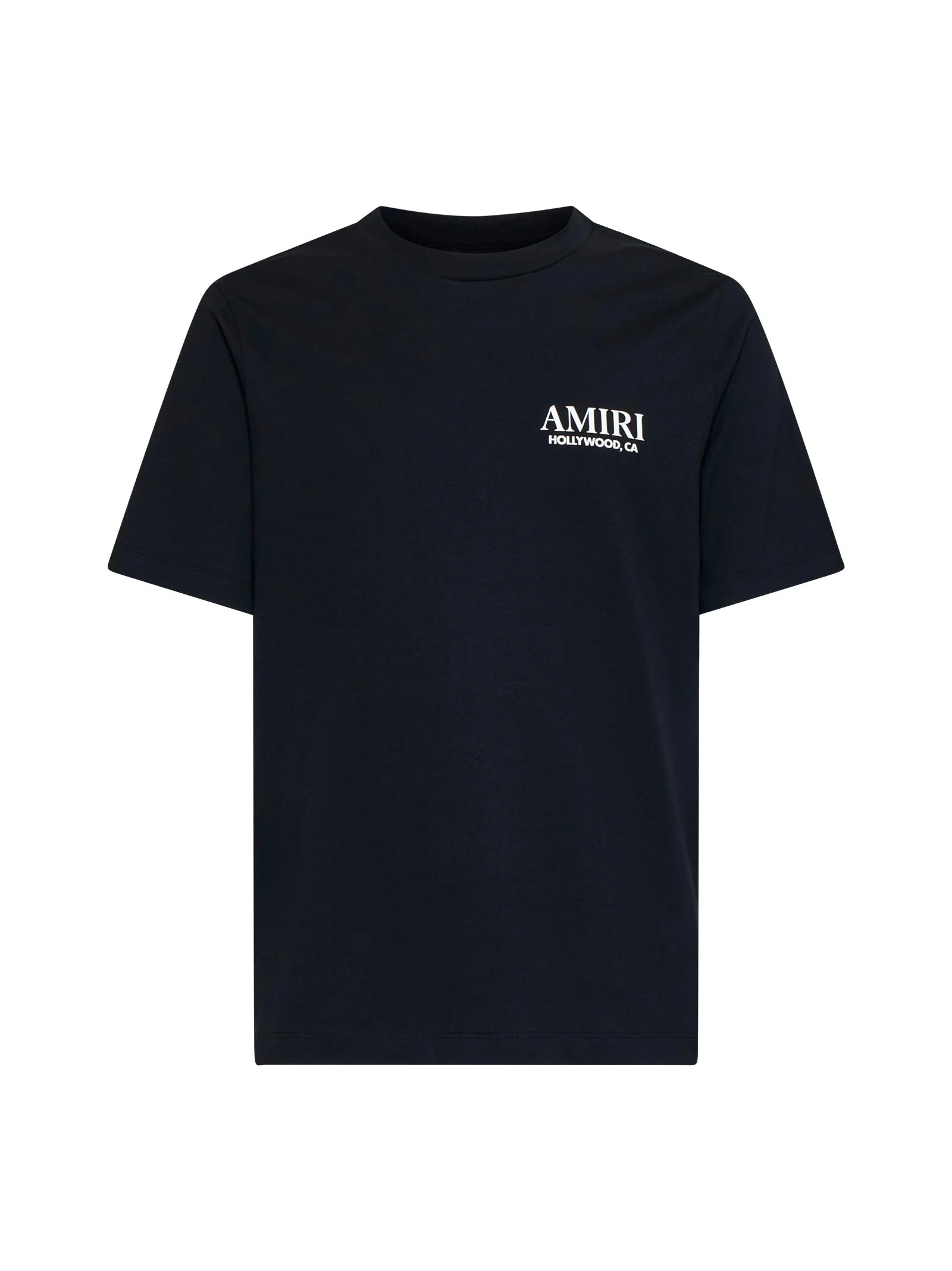 Black T-Shirt with Logo Lettering Print in Cotton - 1