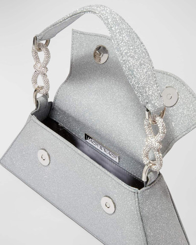 MACH & MACH Samantha Medium Double Bow Glitter Top-Handle Bag outlook